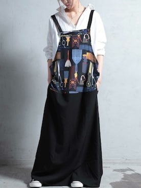「antiqua（アンティカ）のアイテム（オールインワン・サロペット）」を使った、antiquaさん（レディース・163cm）の夏コーディネート