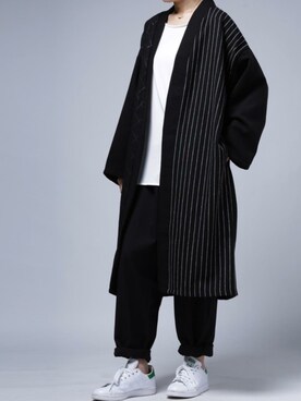 「antiqua」｜「アイテム（ノーカラージャケット）」を使った、antiquaさん（レディース・163cm）の冬コーディネート
