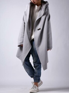 「antiqua」｜「アイテム（その他アウター）」を使った、antiquaさん（レディース・157cm）の冬コーディネート