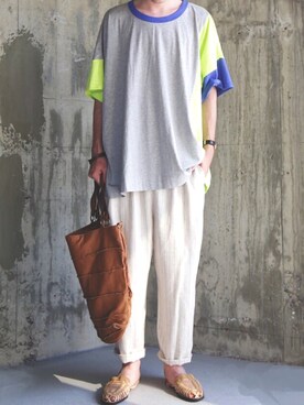 「antiqua（アンティカ）のアイテム」を使った、antiquaさん（メンズ・188cm）の夏コーディネート