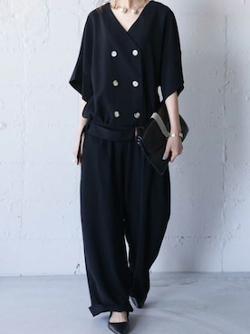 「antiqua（アンティカ）のアイテム（オールインワン・サロペット）」を使った、antiquaさん（レディース・157cm）の夏コーディネート