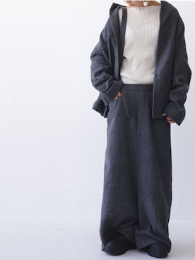 「antiqua（アンティカ）のアイテム（ステンカラーコート）」を使った、antiquaさん（レディース・157cm）の秋コーディネート