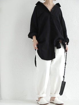 「モノクロコーデ」｜antiquaさん（レディース・156cm）の春コーディネート