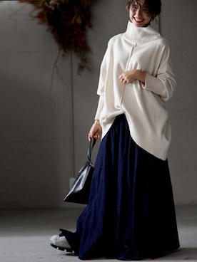 「アイテム（デニムスカート）」を使った、antiquaさん（レディース・160cm）の夏コーディネート