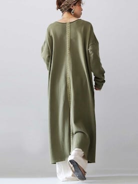 「アイテム（ワンピース/ドレス、グリーン系）」を使った、antiquaさん（レディース・163cm）の春コーディネート