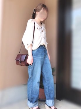「ローポニーテール」｜あずきさん（レディース・153cm）の夏コーディネート