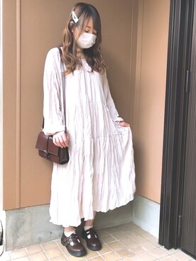 「chocomee（チョコミー）のアイテム（ショルダーバッグ）」を使った、あずきさん（レディース・153cm）の春コーディネート