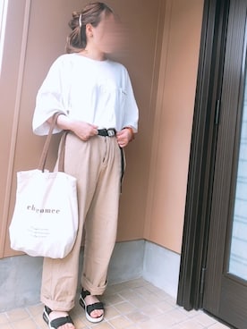 「chocomee（チョコミー）のアイテム（アクセサリー）」を使った、あずきさん（レディース・153cm）の夏コーディネート