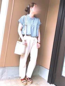 「chocomee（チョコミー）のアイテム（アクセサリー）」を使った、あずきさん（レディース・153cm）の夏コーディネート