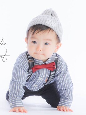 「1歳なりました♡のアイテム（その他、ホワイト系）」を使った、kenさん（キッズ・110cm）の冬コーディネート