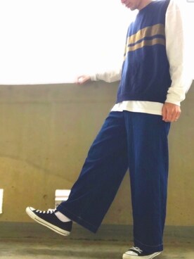 「Heather（ヘザー）のアイテム」を使った、CHINさんパパさん（メンズ・163cm）の春コーディネート