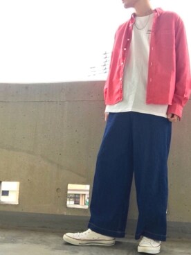 「Heather（ヘザー）のアイテム」を使った、CHINさんパパさん（メンズ・163cm）の春コーディネート