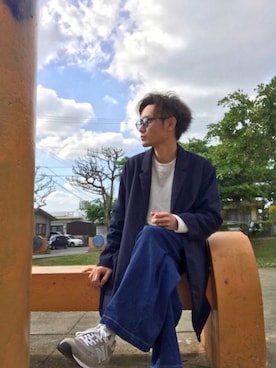 「Heather（ヘザー）のアイテム」を使った、CHINさんパパさん（メンズ・163cm）の春コーディネート