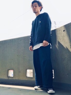 「Heather（ヘザー）のアイテム」を使った、CHINさんパパさん（メンズ・163cm）の春コーディネート