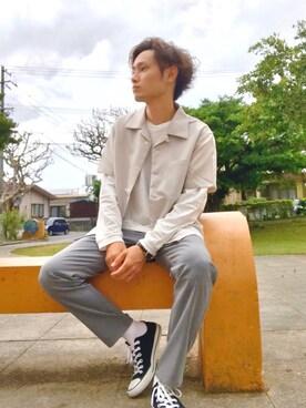 CHINさんパパさん（メンズ・163cm）の春コーディネート