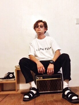 「シンフルコーデ」｜「アイテム（腕時計）」を使った、CHINさんパパさん（メンズ・163cm）の春コーディネート