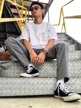 CHINさんパパさん（メンズ・163cm）の春コーディネート