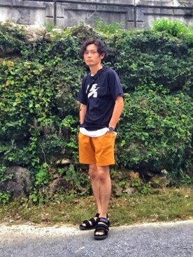 「SETUP7（セットアップセブン）のアイテム（バッグ）」を使った、CHINさんパパさん（メンズ・163cm）の春コーディネート