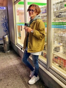 CHINさんパパさん（メンズ・163cm）の冬コーディネート