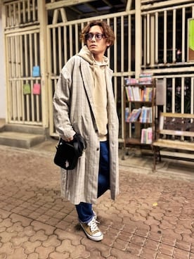 CHINさんパパさん（メンズ・163cm）の冬コーディネート