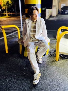 「NYLAUS（ナイラス）のアイテム（ジャケット/アウター）」を使った、CHINさんパパさん（メンズ・163cm）の冬コーディネート