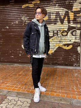 「JOKER（ジョーカー）のアイテム（パンツ）」を使った、CHINさんパパさん（メンズ・163cm）の冬コーディネート