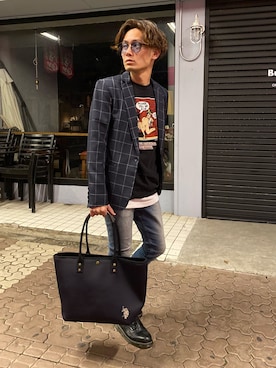 「THE CASUAL（カジュアル）のアイテム（ジャケット/アウター）」を使った、CHINさんパパさん（メンズ・163cm）の冬コーディネート
