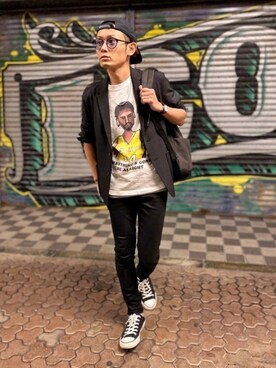 CHINさんパパさん(メンズ・163cm)の春コーディネート