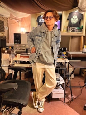 CHINさんパパさん（メンズ・163cm）の春コーディネート