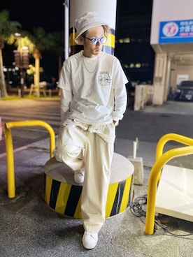 「Lee」｜「アイテム（サロペット/オーバーオール）」を使った、CHINさんパパさん（メンズ・163cm）の春コーディネート