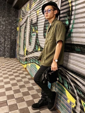 「JOKER（ジョーカー）のアイテム（パンツ）」を使った、CHINさんパパさん（メンズ・163cm）の春コーディネート