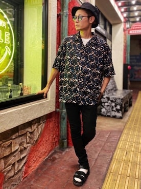 「JOKER（ジョーカー）のアイテム（パンツ）」を使った、CHINさんパパさん（メンズ・163cm）の夏コーディネート