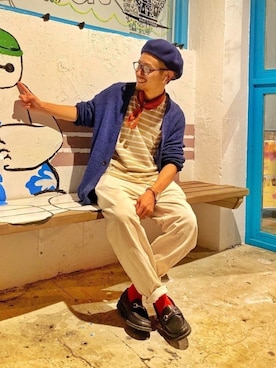 「サニーレーベル」｜「アイテム（財布/小物）」を使った、CHINさんパパさん（メンズ・163cm）の秋コーディネート