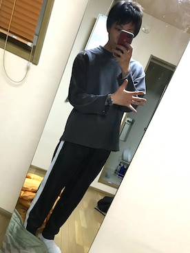 「OXYGEN（オキシゲン）のアイテム」を使った、ただの服好きけんしー(YouTube)さん（メンズ・173cm）の春コーディネート