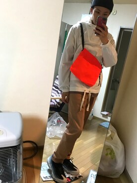 「スボーツミックス」｜「アイテム（スラックス）」を使った、ただの服好きけんしー(YouTube)さん（メンズ・172cm）の秋コーディネート