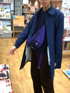 「シンプルおしゃれが好き」｜「アイテム（ステンカラーコート）」を使った、ただの服好きけんしー(YouTube)さん（メンズ・172cm）の秋コーディネート