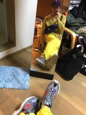 「FILA HERITAGE（フィラヘリテージ）のアイテム」を使った、ただの服好きけんしー(YouTube)さん（メンズ・173cm）の春コーディネート