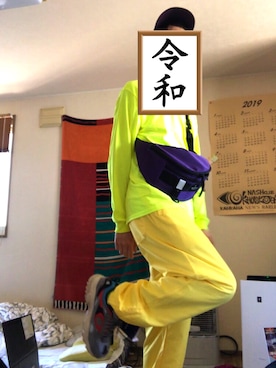 「FILA HERITAGE（フィラヘリテージ）のアイテム」を使った、ただの服好きけんしー(YouTube)さん（メンズ・173cm）の春コーディネート