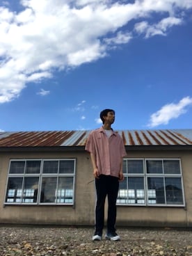 「CONVERSE（コンバース）のアイテム（パンツ）」を使った、ただの服好きけんしー(YouTube)さん（メンズ・173cm）の夏コーディネート