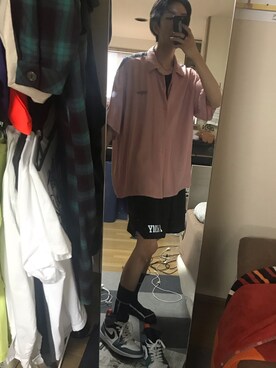 「MYne（マイン）のアイテム（トップス）」を使った、ただの服好きけんしー(YouTube)さん（メンズ・173cm）の夏コーディネート