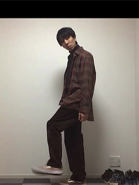 「VANS（バンズ）のVANS ヴァンズ OLD SKOOL DX オールドスクール V36CL+ CALM BREEN（スニーカー）」を使った、ただの服好きけんしー(YouTube)さん（メンズ・173cm）の冬コーディネート