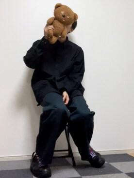 「プラスJ」｜「アイテム（その他）」を使った、ただの服好きけんしー(YouTube)さん（メンズ・173cm）の冬コーディネート