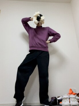 「NEW BALANCE（ニューバランス）のNew Balance ニューバランス MS327CPG(D) BLACK(CPG)（スニーカー、ブラック系）」を使った、ただの服好きけんしー(YouTube)さん（メンズ・173cm）の冬コーディネート