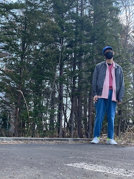 「MYne（マイン）のアイテム（トップス）」を使った、ただの服好きけんしー(YouTube)さん（メンズ・173cm）の春コーディネート