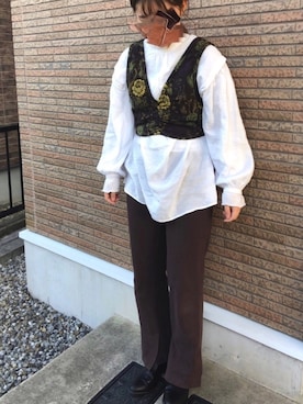 「Kastane」｜「アイテム（ブーティ）」を使った、s         .さん（レディース・154cm）の春コーディネート