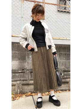 「ELLE（エル）のアイテム（ジャケット/アウター）」を使った、maichiさん（レディース・160cm）の冬コーディネート