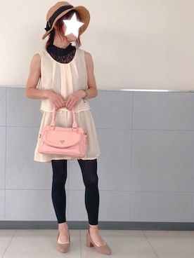 「RAY CASSIN（レイカズン）のアイテム（オールインワン・サロペット）」を使った、kaop🐣さん（レディース・151cm）の夏コーディネート