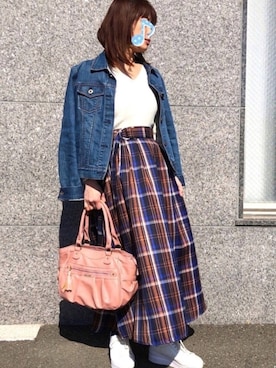「cepo.」｜「アイテム（デニムジャケット）」を使った、kaop🐣さん（レディース・151cm）の春コーディネート