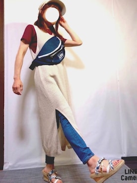「zozoデニム」｜「アイテム（キャップ）」を使った、kaop🐣さん（レディース・150cm）の夏コーディネート