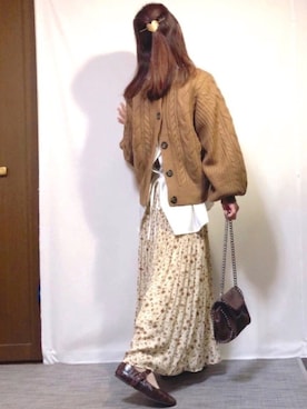 「GRL（グレイル）のチェーンフラップショルダーバッグ（ショルダーバッグ）」を使った、kaop🐣さん（レディース・150cm）の冬コーディネート